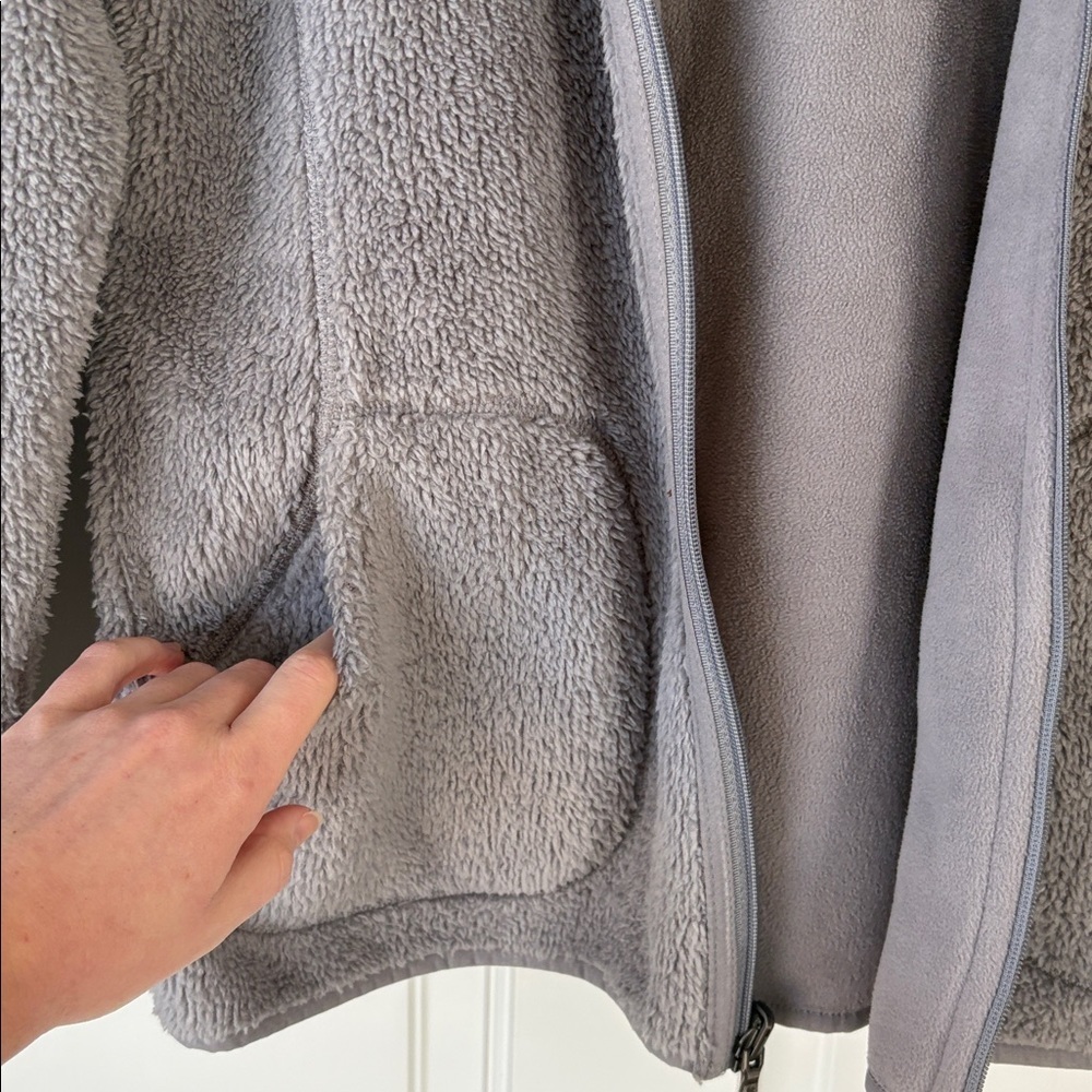Reversible Cozy Gray Hooded Jacket Tekgear Large - Picture 4 of 6